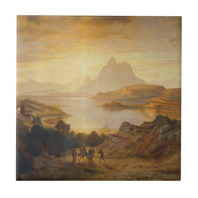 Lago di Lugano - Albert Zimmermann Kakelplatta (Framsidan)