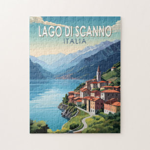 Lago di Scanno Italia Travel Art Vintage Pussel