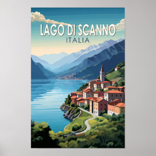 Lago di Scanno Italien Resa Konst Vintage Poster