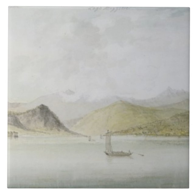 Lago Maggiore (w/c, skriva, bläck och grafiten på Kakelplatta (Framsidan)
