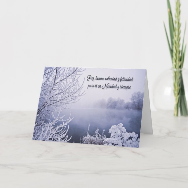 Lago Nieve Navidad Helgkort (Framsida)