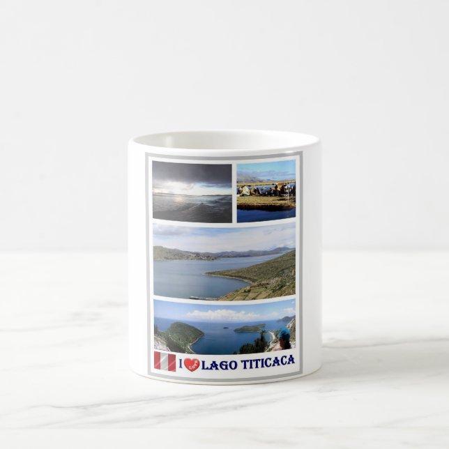 Lago Titicaca - I Kärlek - Peru - Kaffemugg (Center)