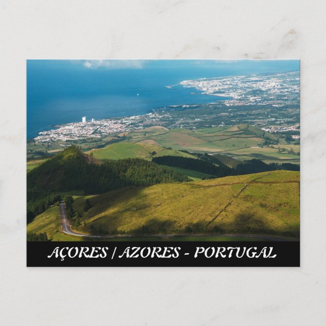 Lagoa och Ponta Delgada Vykort (Framsida)