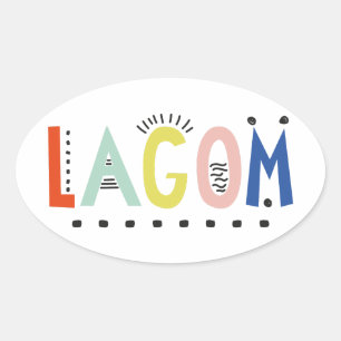 Lagom Färg Oval Sticker Ovalt Klistermärke