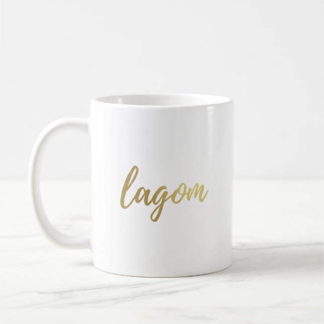 Lagom omkullkastar skandinaviskt guld kaffemuggen kaffemugg (Vänster)