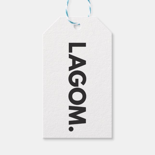 LAGOM. Svartvit Presentetikett (Framsidan)