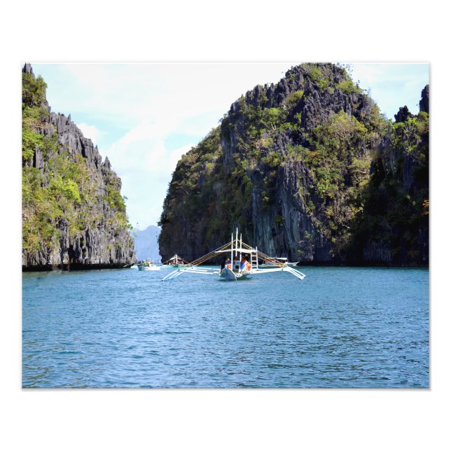 Lagon på El Nido Palawan 20"X16" fotoutskrift Fototryck (Framsidan)