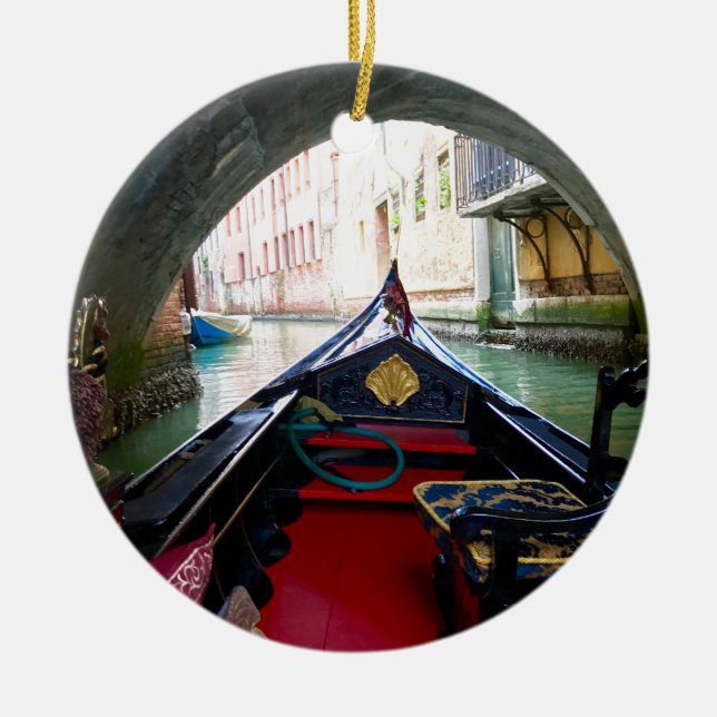 Lagondol Julgransprydnad Keramik (Framsidan)