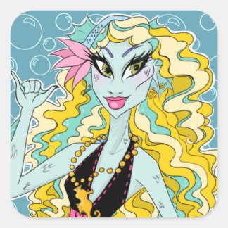 Lagoona Blue Monster High Stickers Fyrkantigt Klistermärke