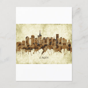 Lagos Nigeria Cityscape Helg Vykort