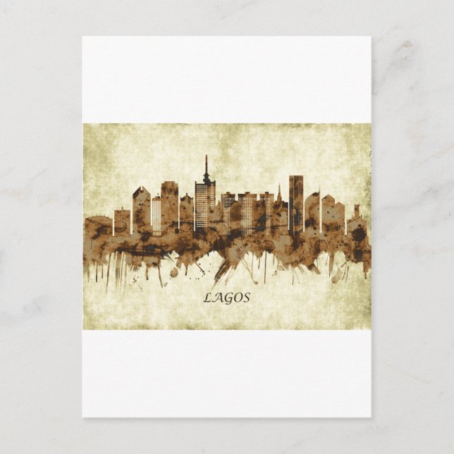 Lagos Nigeria Cityscape Helg Vykort (Framsida)