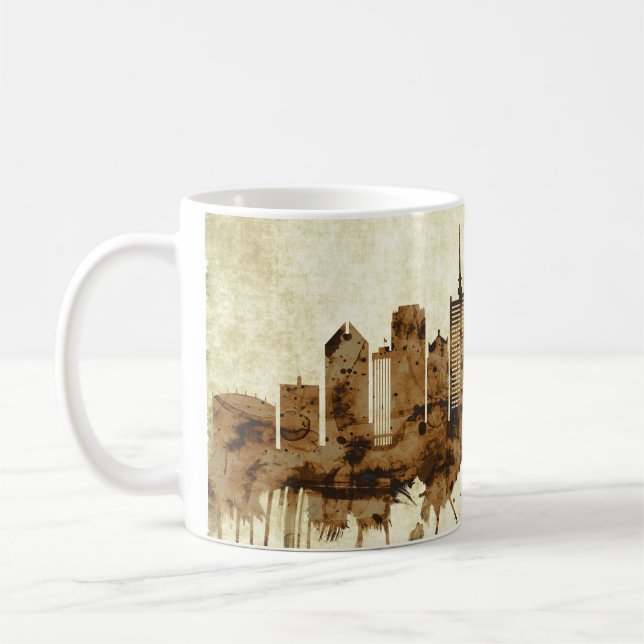 Lagos Nigeria Cityscape Kaffemugg (Vänster)