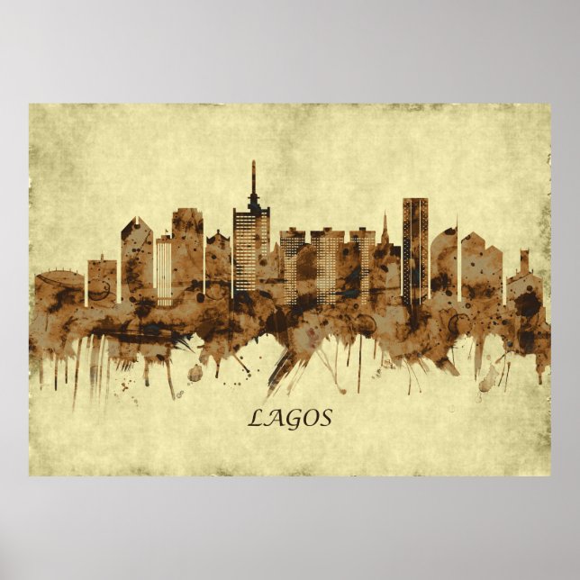 Lagos Nigeria Cityscape Poster (Framsidan)