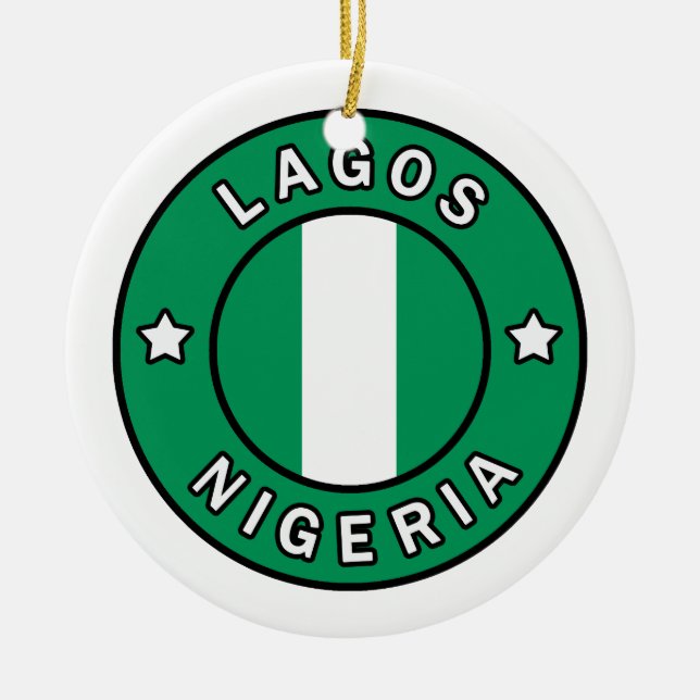 Lagos Nigeria Julgransprydnad Keramik (Framsidan)