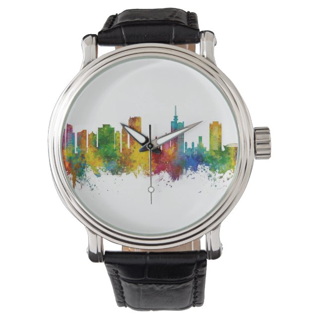 Lagos Nigeria Skyline Armbandsur (Framsida)