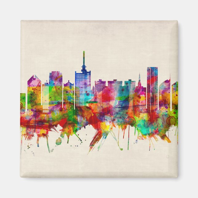 Lagos Nigeria Skyline Magnet (Framsidan)