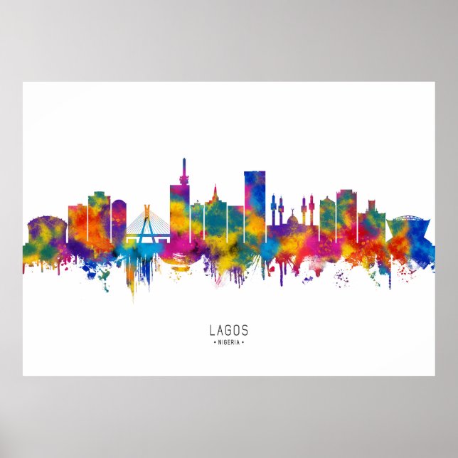 Lagos Nigeria Skyline Poster (Framsidan)