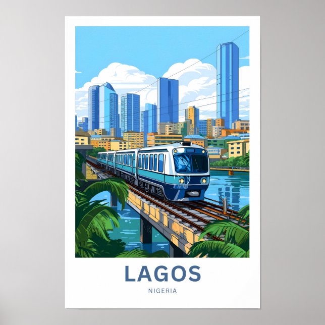 Lagos Nigeria Travel Print Poster (Framsidan)