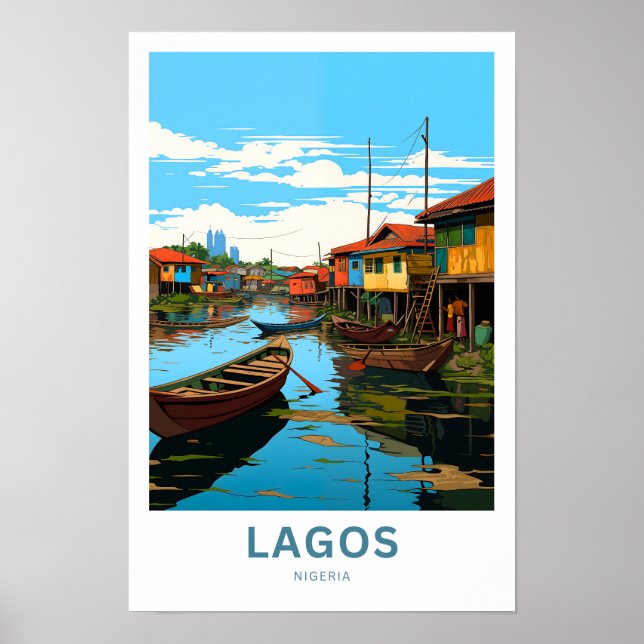 Lagos Nigeria Travel Print Poster (Framsidan)
