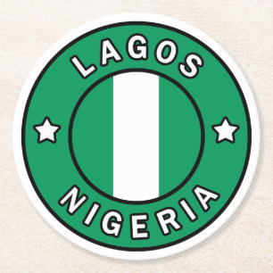 Lagos Nigeria Underlägg Papper Rund