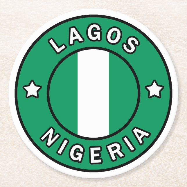 Lagos Nigeria Underlägg Papper Rund (Framsidan)