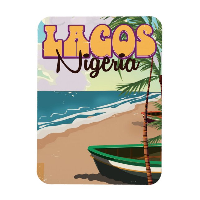 Lagos, Nigeria vintage resemotiv Magnet (Vertikal)