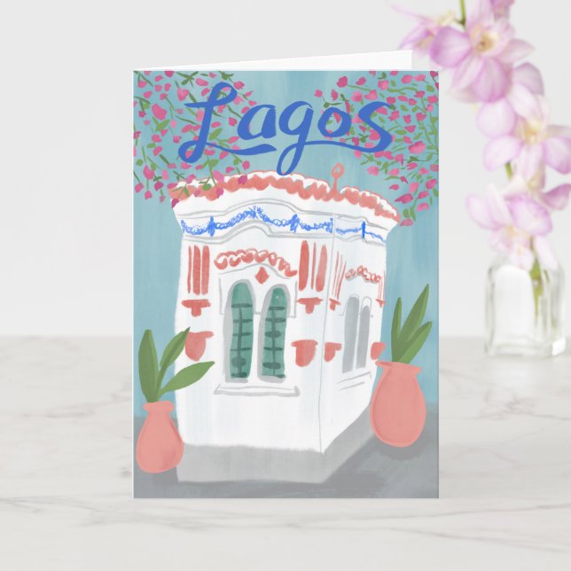 Lagos Portugal Quiosque Algarve Cute Handmade Art Kort (Orkide)