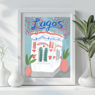 Lagos Portugal Quiosque Algarve Cute Handmade Art Poster