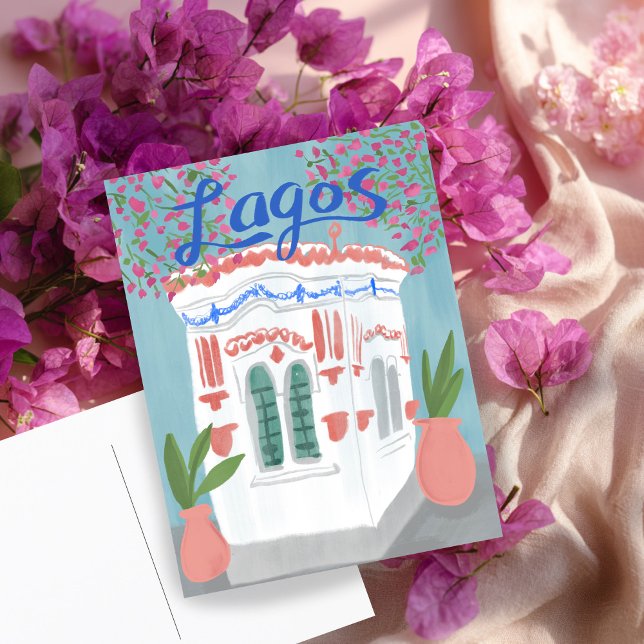 Lagos Portugal Quiosque Algarve Cute Handmade Art Vykort (Lagos Portugal Quiosque Algarve Cute Handmade Art Postcard
)