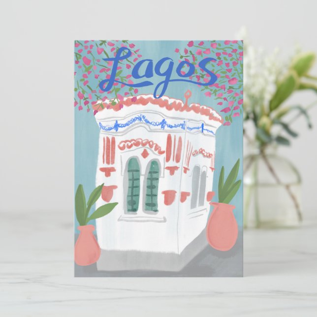 Lagos Portugal Quiosque Algarve Cute Handmade Card (Stående Fram)