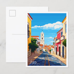 Lagos Portugal vintage resor illustration Vykort