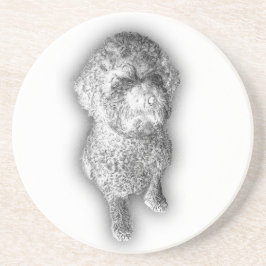 Lagotto Lines – Artisan Coaster for the Curly-Coat Underlägg