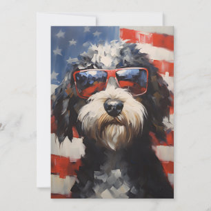 Lagotto Romagnolo 4:e juli Independence day Julkort