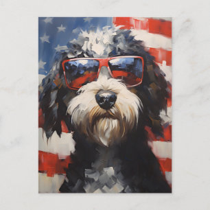 Lagotto Romagnolo 4:e juli Independence day Vykort
