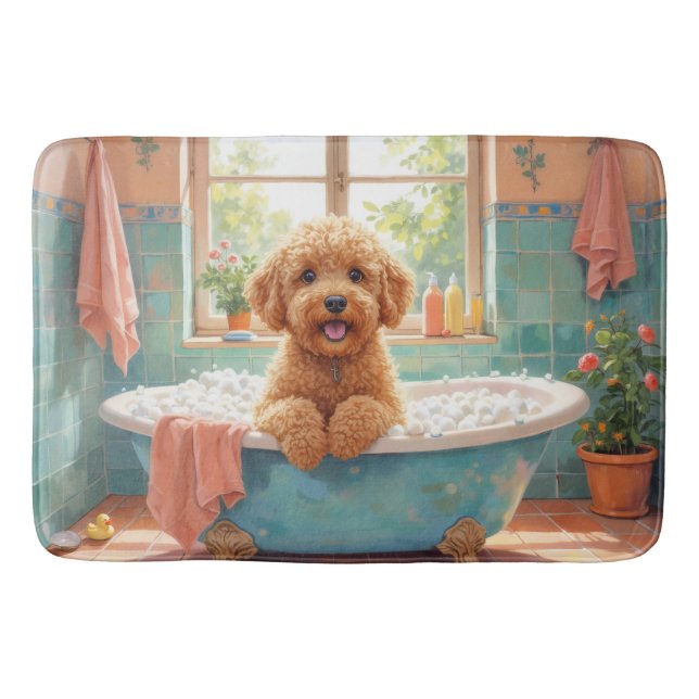 Lagotto Romagnolo badtid Kurvig badrumsdekor Badrumsmatta (Framsidan)