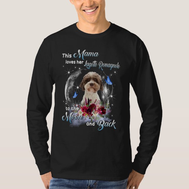 Lagotto Romagnolo Hund Lycklig Mors dag till Mamma T Shirt (Framsida)