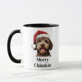 Lagotto Romagnolo Hund Santa Hat jul Mugg