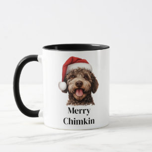Lagotto Romagnolo Hund Santa Hat jul Mugg