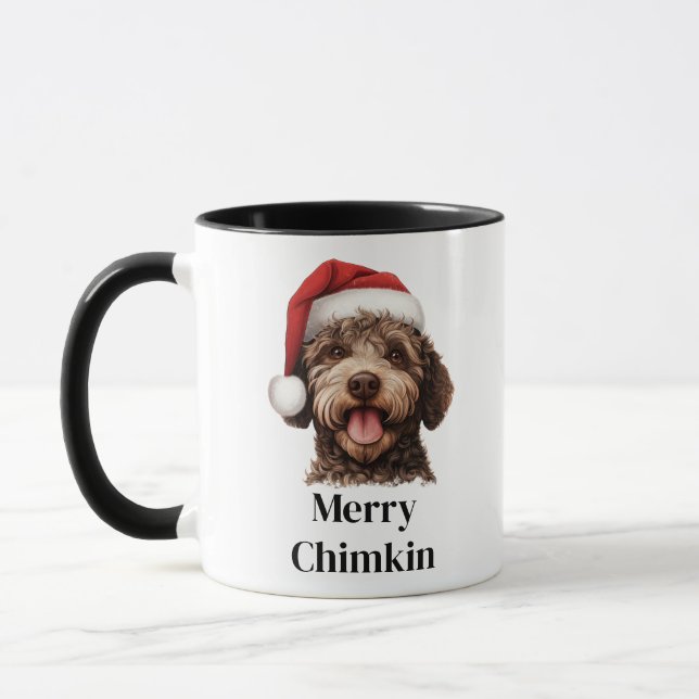 Lagotto Romagnolo Hund Santa Hatt Jul Mugg (Vänster)