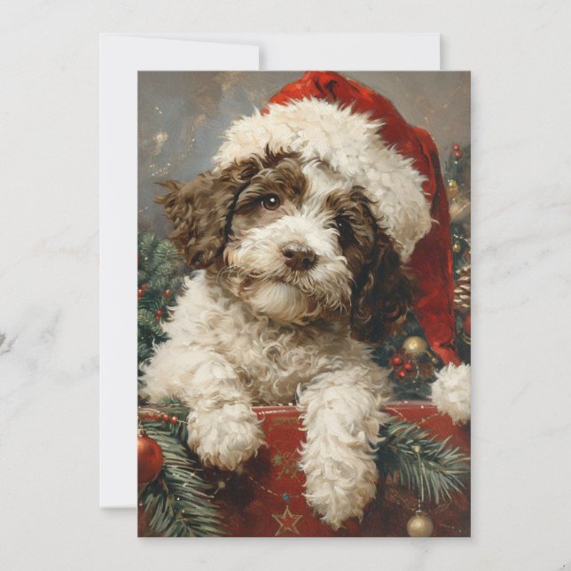 Lagotto Romagnolo jul Julkort (Framsida)