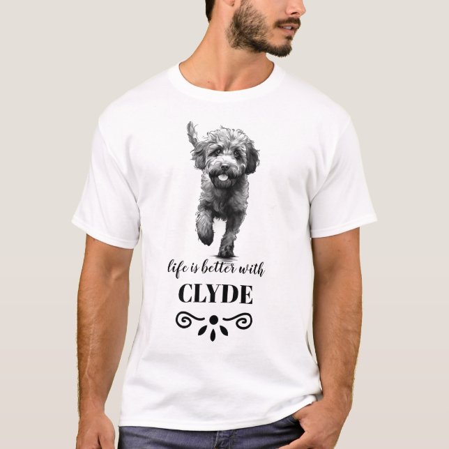 Lagotto Romagnolo Life är bättre Anpassningsbar Hu T Shirt (Framsida)