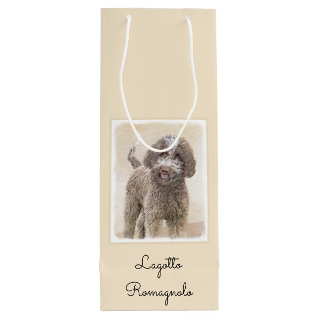 Lagotto Romagnolo Painting - Cute Original Hund Ar (Baksidan)