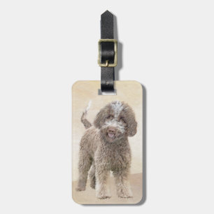 Lagotto Romagnolo Painting - Cute Original Hund Ar Bagagebricka