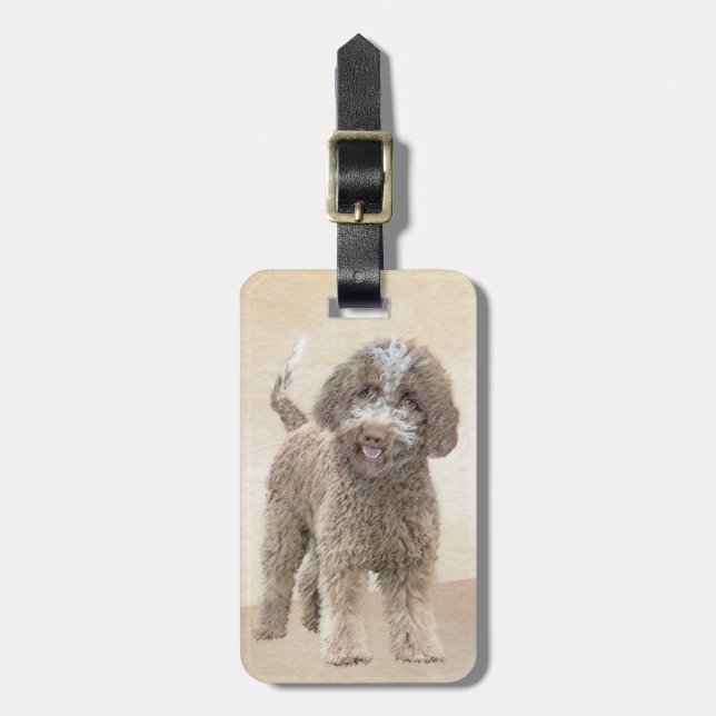 Lagotto Romagnolo Painting - Cute Original Hund Ar Bagagebricka (Vertikal Framsida)