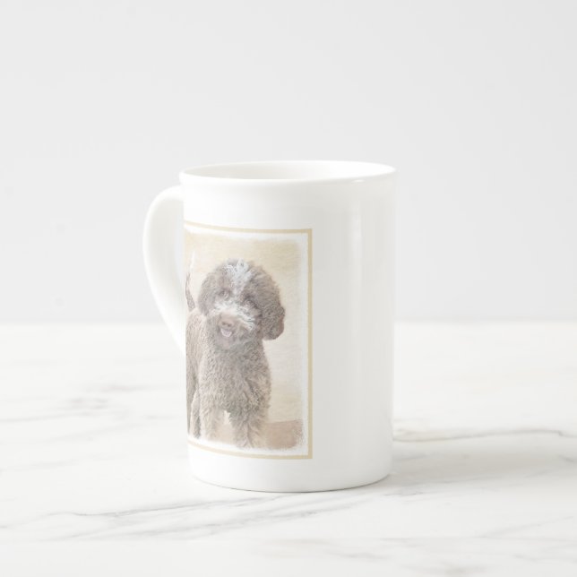Lagotto Romagnolo Painting - Cute Original Hund Ar Benporslin Mugg (Framsida vänster)