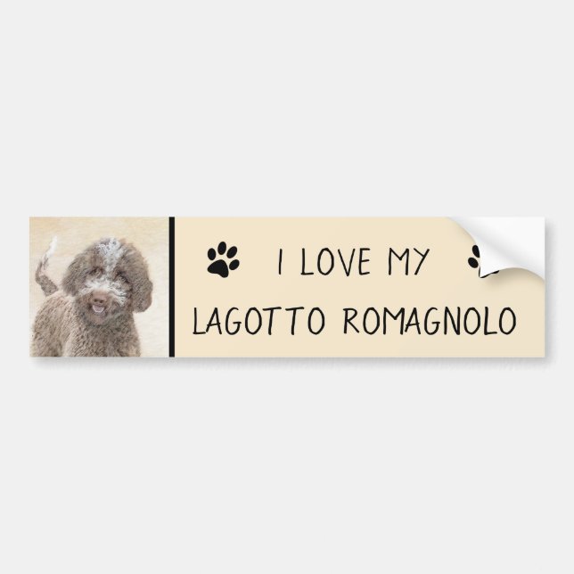 Lagotto Romagnolo Painting - Cute Original Hund Ar Bildekal (Framsidan)