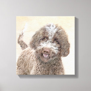 Lagotto Romagnolo Painting - Cute Original Hund Ar Canvastryck