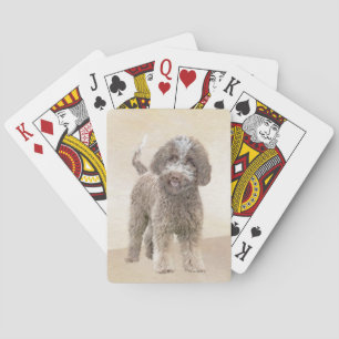 Lagotto Romagnolo Painting - Cute Original Hund Ar Casinokort