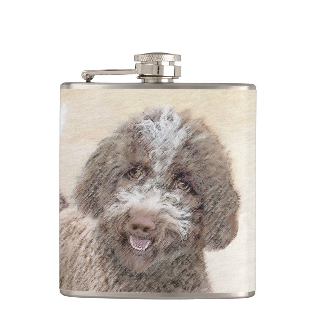 Lagotto Romagnolo Painting - Cute Original Hund Ar Fickplunta (Framsidan)