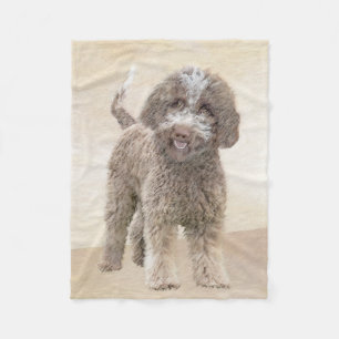 Lagotto Romagnolo Painting - Cute Original Hund Ar Fleecefilt